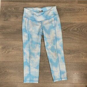 Old Navy Womens Capri Leggings Small Blue Activewear Gym Workout Yoga Pilates